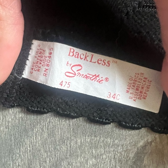 Vtg Backless by Smoothie Coquette Black Satin & Lace Padded Corset bustier 34C - Picture 8 of 9